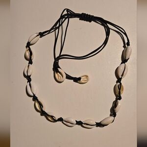 California Waves Cowrie Shell Necklace with Black Hemp Cord